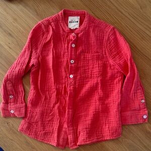 Mini Boden salmon colored Button Down Shirt